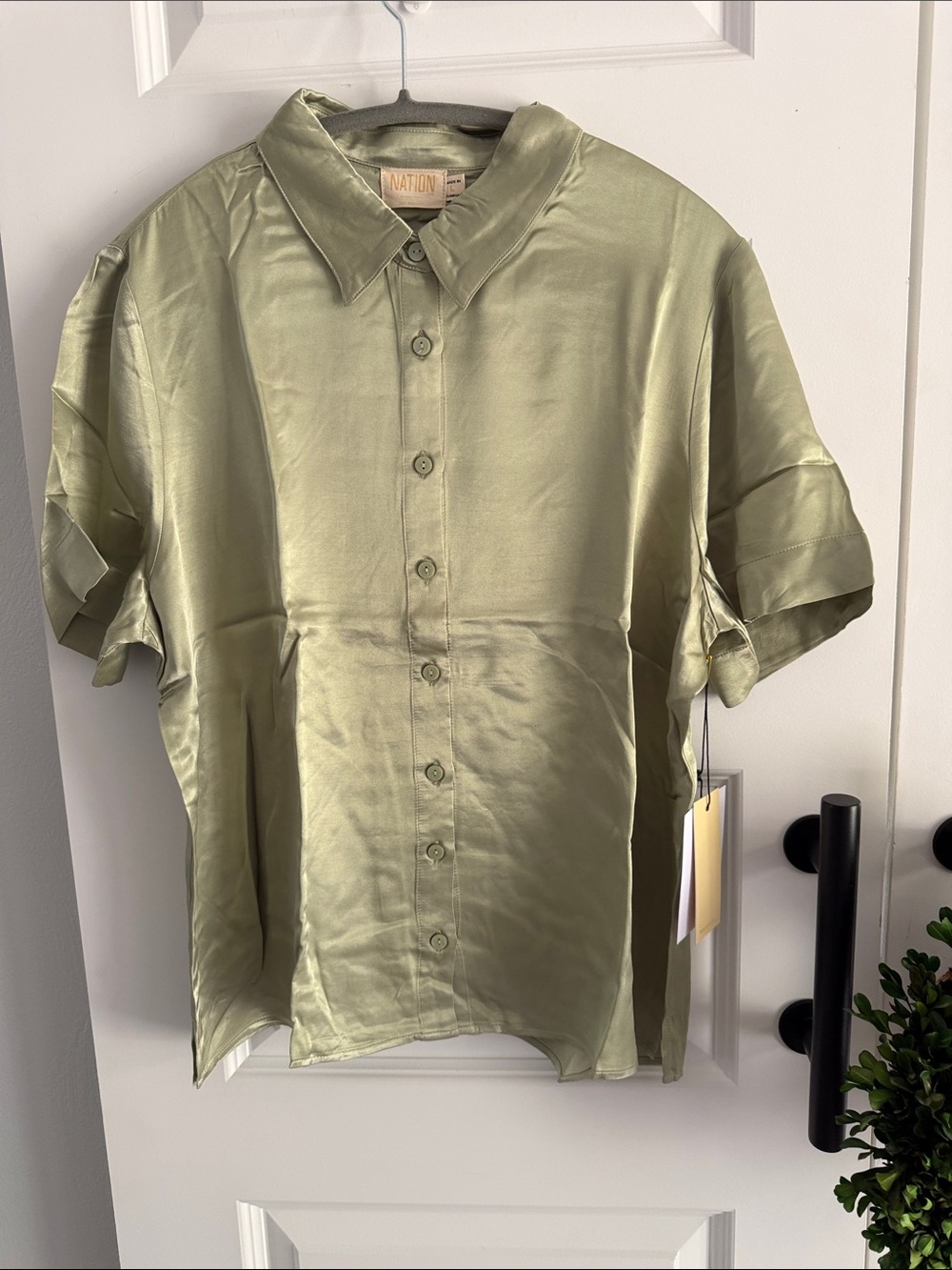 Nation XL Odin blouse in olive oil size large - Picture 2 of 6